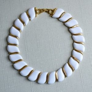 white and gold choker